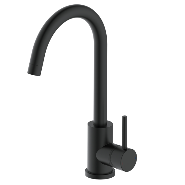 Bower Alberta Modern Matt Black Single Lever Kitchen Mixer Tap