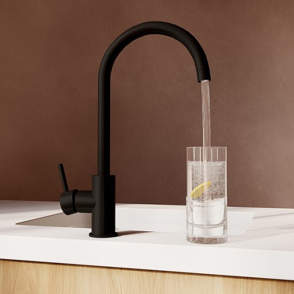 Bower Alberta Modern Matt Black Single Lever Kitchen Mixer Tap - Image 2