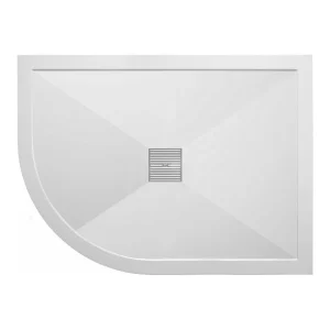 Crosswater   Offset Quadrant Low Profile Stone Resin Shower Tray & Waste   Left Hand 800 x 1000 x 25mm