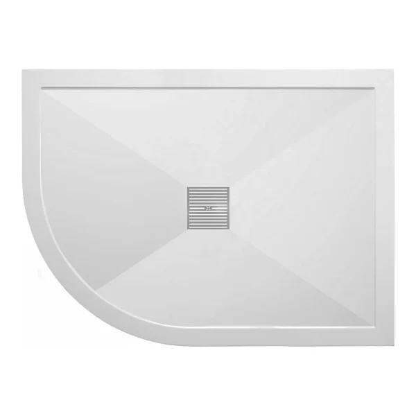 Crosswater   Offset Quadrant Low Profile Stone Resin Shower Tray & Waste   Left Hand 800 x 1000 x 25mm