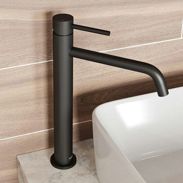 Mode Spencer Round Black High Rise Basin Mixer Tap - Image 4