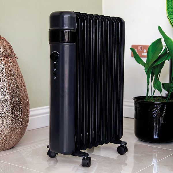 TCP Smart 2000W Black Wi Fi Energy Saving Portable Free Standing Oil 9 Finned Radiator - Image 7