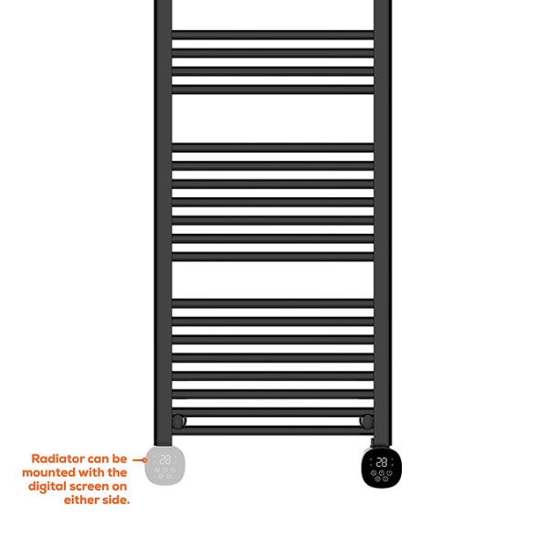 TCP Smart 1000W Black 1250 x 500mm Wi Fi Energy Saving Electric Only Towel Radiator - Image 5
