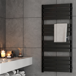 Terma Warp T One Matt Black Electric Towel Rail 500 x 1110mm