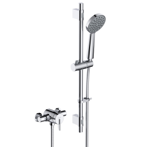 Bristan Sonique Exposed Chrome Mini Shower Valve Shower with Adjustable Riser