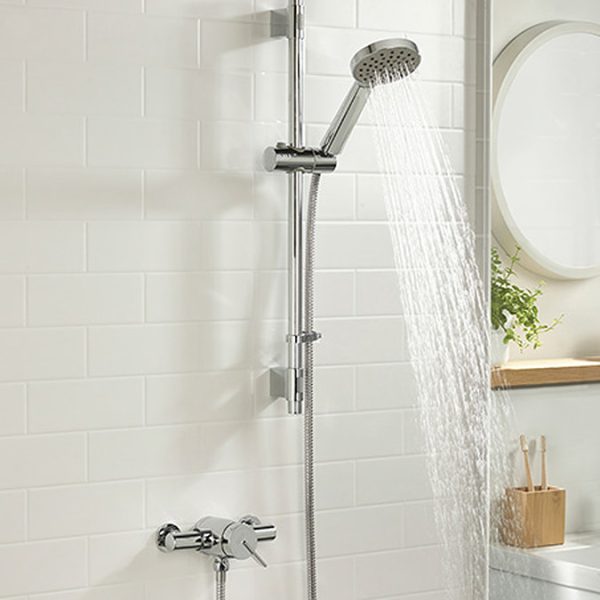 Bristan Sonique Exposed Chrome Mini Shower Valve Shower with Adjustable Riser - Image 3