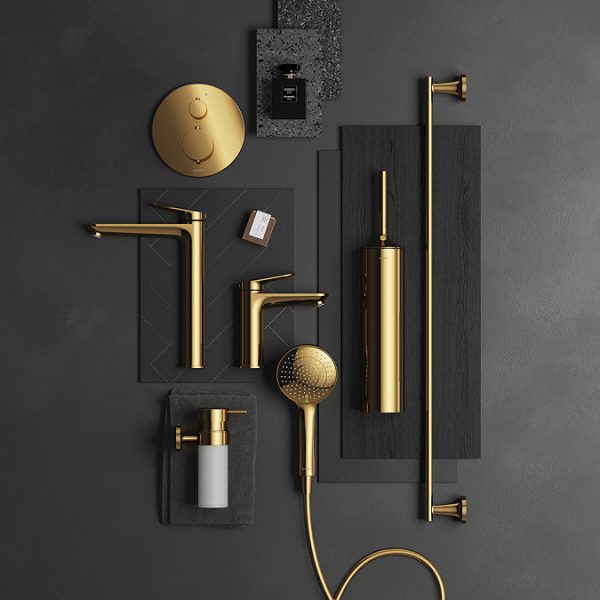 Duravit Wave XL Size Single Lever Basin Mixer   Polished Gold - Image 2