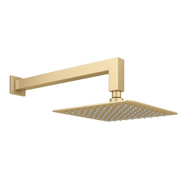Arezzo Brushed Brass Square Thermostatic Shower Pack with 200mm Head + Handset - Image 4