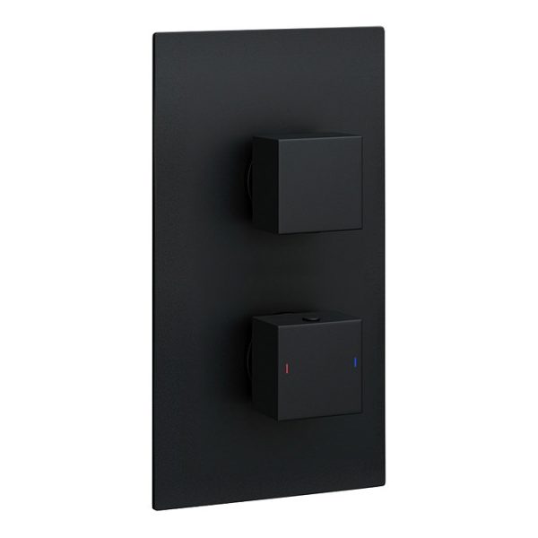 Arezzo Matt Black Square Shower Package (with Valve, 200 x 200 Square Head and 90 Degree Bend Arm) - Image 5