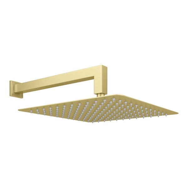 Arezzo Brushed Brass Square Triple Thermostatic Shower Pack with 300 x 300mm Head + Handset - Image 6