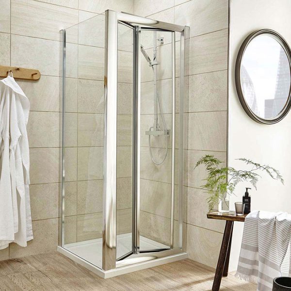 Square Bi Fold Pacific Enclosure inc. Shower Tray 900 x 900mm - Image 2