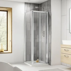 Square Bi Fold Pacific Enclosure inc. Shower Tray 900 x 900mm
