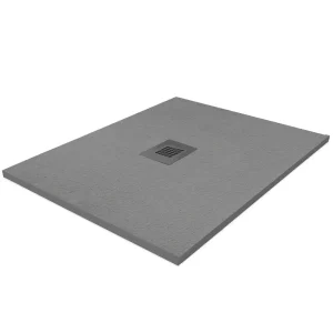 Imperia 900 x 900mm Graphite Slate Effect Square Shower Tray + Graphite Waste