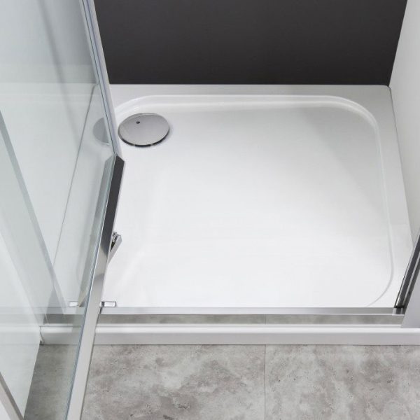 Crosswater Rectangular 45mm Low Level Stone Resin Shower Tray with Waste   Various Size Options - Image 3