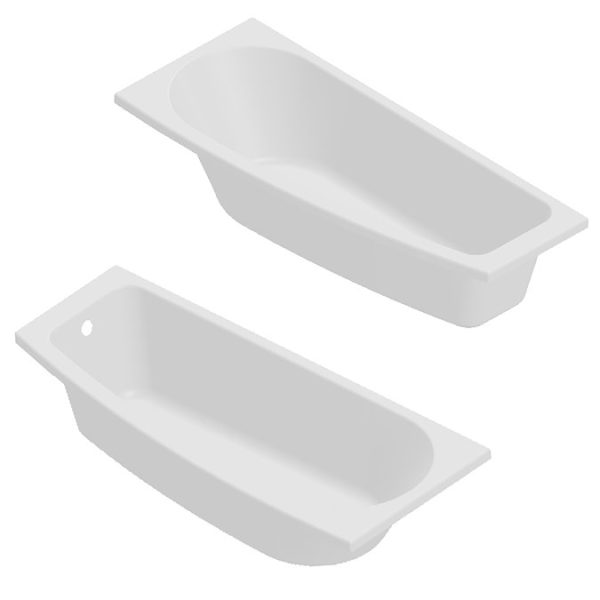 EcoDelux Space Saver 1700 x 700/500 Curved Bath with Front Panel - Image 2