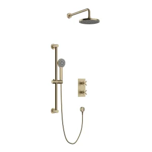 Heritage Salcombe Concealed Thermostatic Shower with Fixed Head and Flexible Kit   Brushed Brass