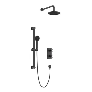 Heritage Salcombe Concealed Thermostatic Shower with Fixed Head and Flexible Kit   Matt Black