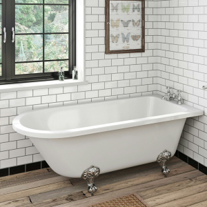 Orchard Dulwich 1710 x 780mm Freestanding Single Ended Bath with Chrome Ball Claw Feet