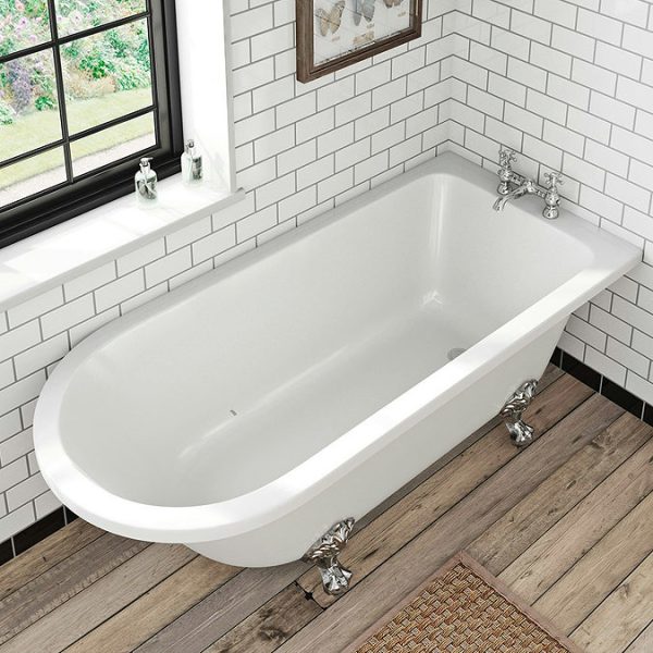 Orchard Dulwich 1710 x 780mm Freestanding Single Ended Bath with Chrome Ball Claw Feet - Image 4
