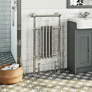 The Heating Co. Santa Fe 952 x 479mm Traditional Satin Grey Radiator
