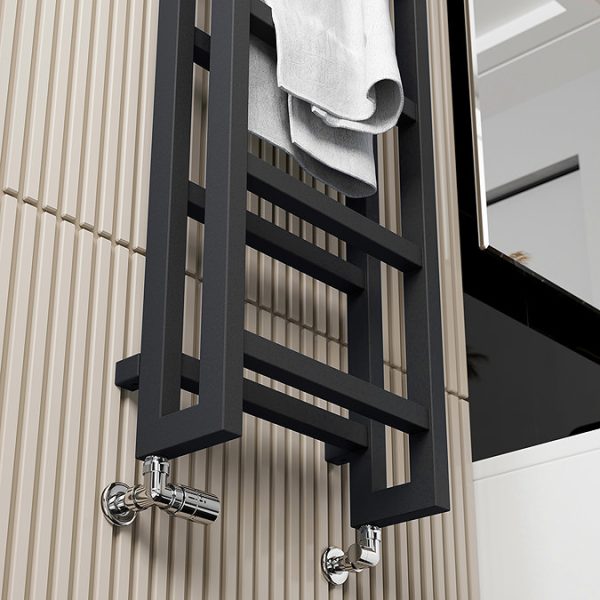 Terma Stand Modern Grey Heated Towel Rail 1150 x 400mm - Image 3