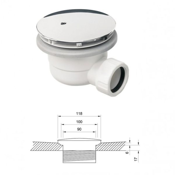 Crosswater Quadrant 45mm Low Level Stone Resin Shower Tray with Waste - Image 2