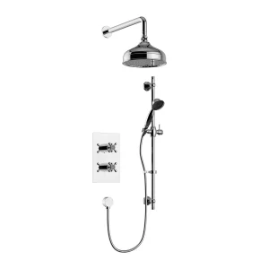 Heritage Trinity Concealed Valve with 8" Fixed Head & Adjustable Riser   Chrome
