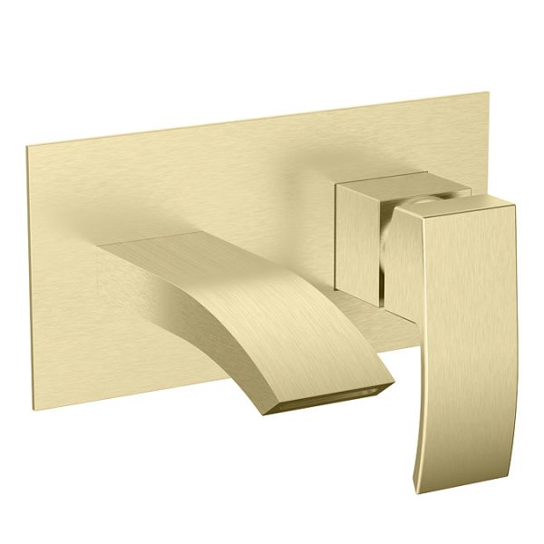 Summit Wall Mounted Basin Mixer Tap   Brushed Brass - Image 2