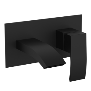 Summit Wall Mounted Basin Mixer Tap   Matt Black