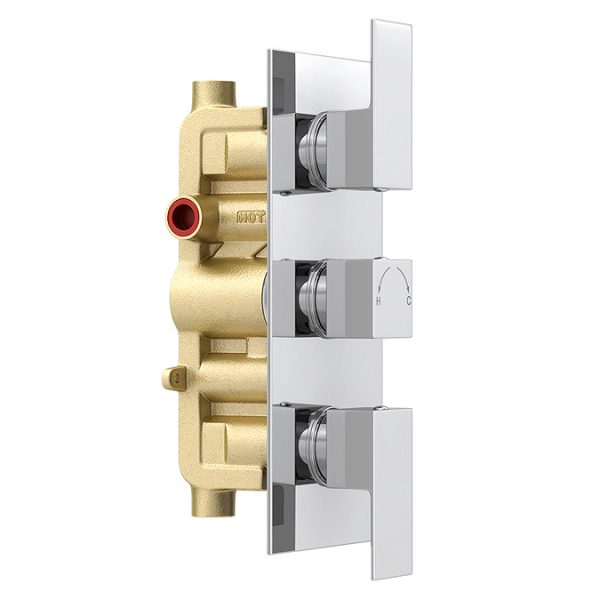 Summit Square Ceiling Mounted Shower Pack (with Handset + Rainfall Shower Head) - Image 2