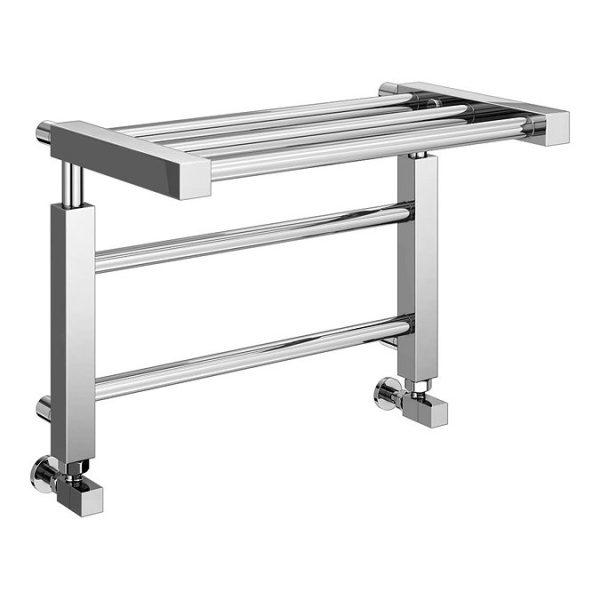 Brooklyn Modern 350 x 500mm Chrome Heated Towel Rail Shelf - Image 3