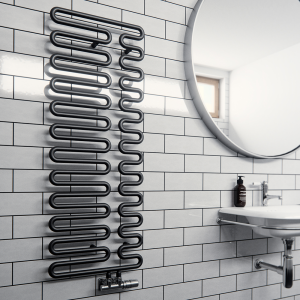 Terma Swale Metallic Black Heated Towel Rail 1244 x 465mm
