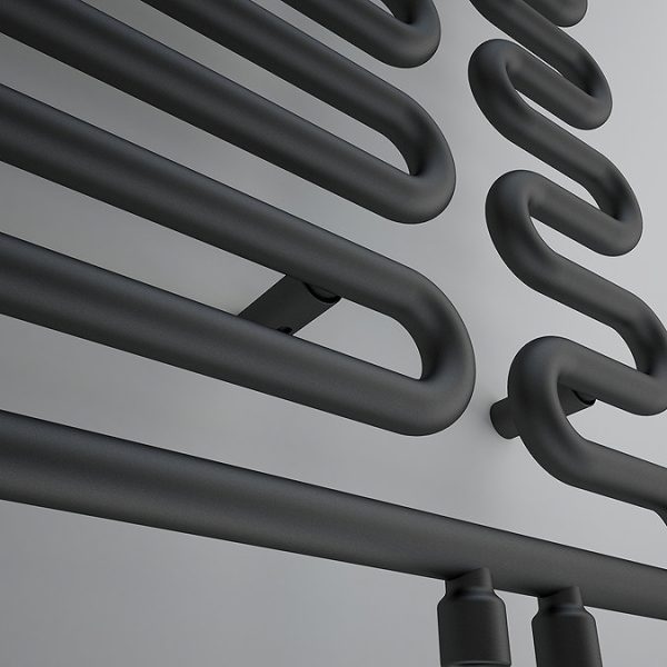 Terma Swale Metallic Black Heated Towel Rail 1244 x 465mm - Image 4