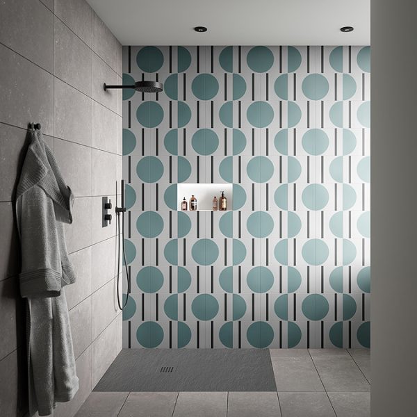 Imperia 1200 x 800mm Graphite Slate Effect Rectangular Shower Tray + Graphite Waste - Image 3
