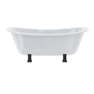 Burlington 1640 Bateau Roll Top Acrylic Bath + Black Period Feet