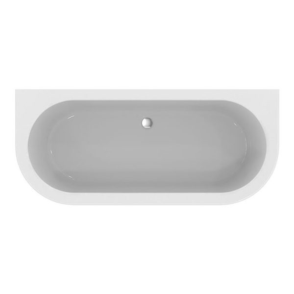 Ideal Standard Adapto 1800 x 800mm D Shape Freestanding Bath with Clicker Waste - Image 3