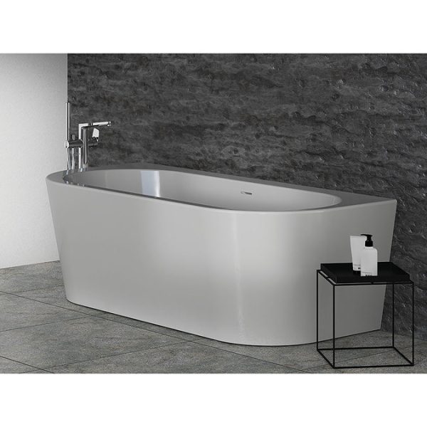 Ideal Standard Adapto 1800 x 800mm D Shape Freestanding Bath with Clicker Waste - Image 4