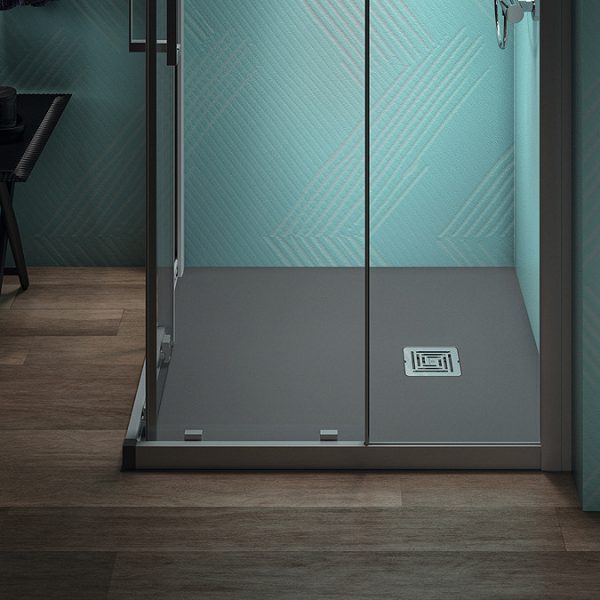 Ideal Standard Concrete Grey Ultra Flat S+ Square Shower Tray + Waste - Image 3