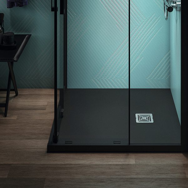 Ideal Standard Jet Black Ultra Flat S+ Square Shower Tray + Waste - Image 3