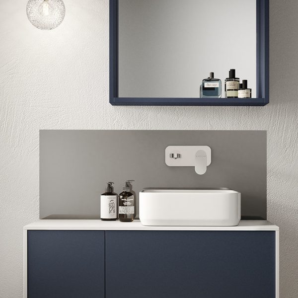 Asquiths Solitude Wall Mounted Basin Mixer (2TH) With Backplate - Image 2