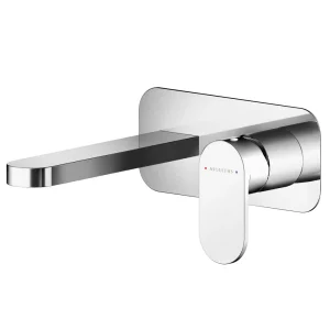 Asquiths Solitude Wall Mounted Basin Mixer (2TH) With Backplate