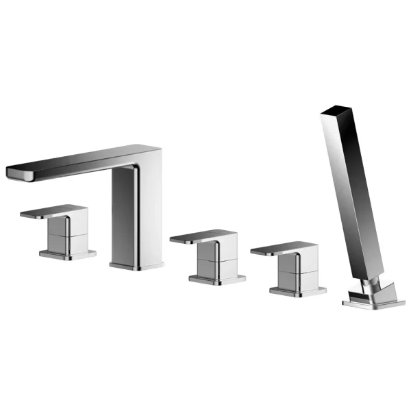 Asquiths Tranquil Deck Mounted Bath Shower Mixer (5TH) With Spout