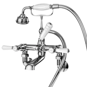 Asquiths Restore Lever Wall Mounted Bath Shower Mixer with Shower Kit