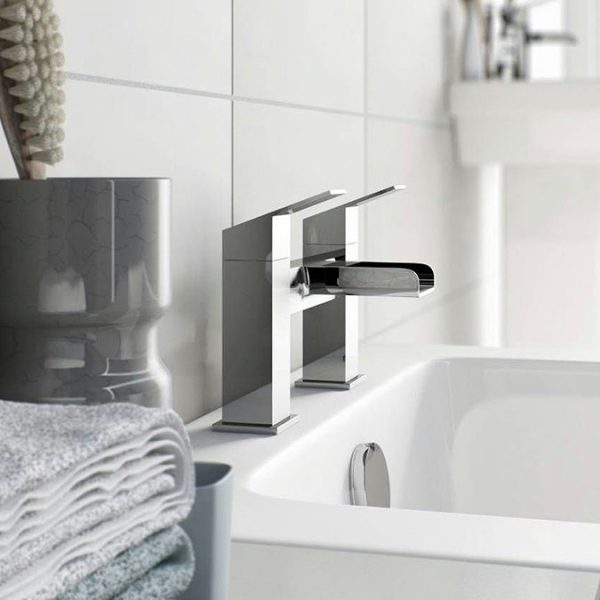 Orchard Wye Waterfall Chrome Bath Mixer Tap - Image 4