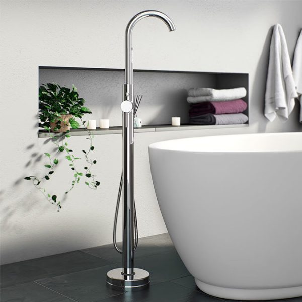 Orchard Eden Freestanding Bath Shower Mixer   Chrome - Image 3