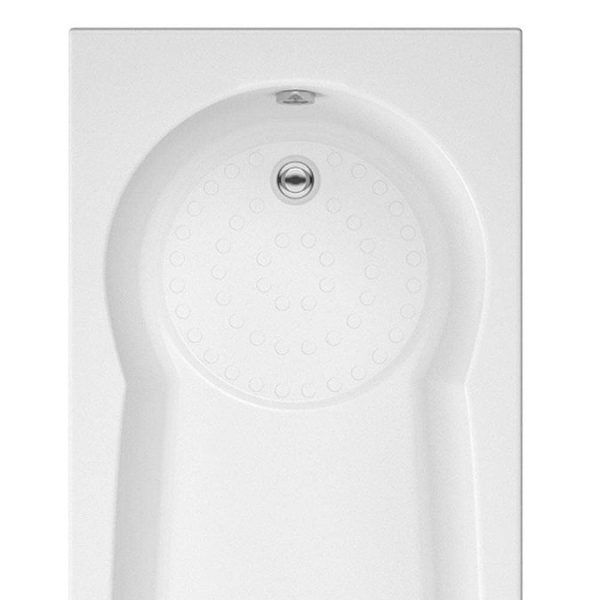 Taranto 1700x800 Textured Anti Slip Base Keyhole Shower Bath - Image 3