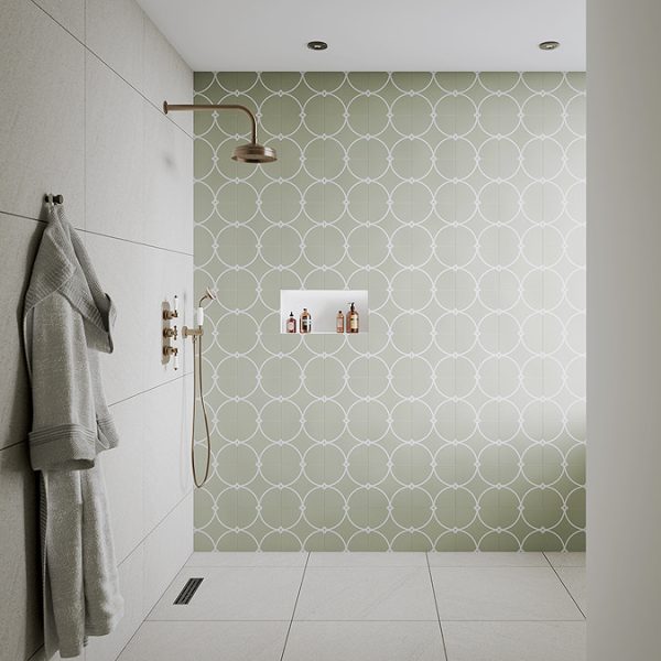 Trafalgar Antique Brass Shower with Concealed Valve, Wall Mounted 8" Head + Handset - Image 2
