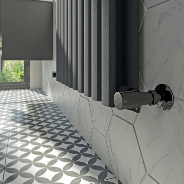 The Heating Co. 600 x 600mm Salvador Anthracite Grey Double Horizontal Radiator - Image 4