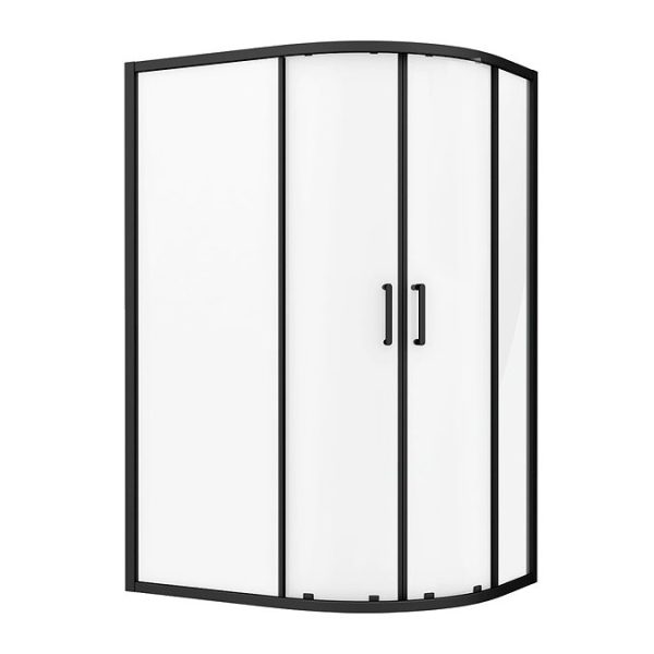 Toreno Matt Black 900 x 1200mm Offset Quadrant Shower Enclosure without Tray - Image 4
