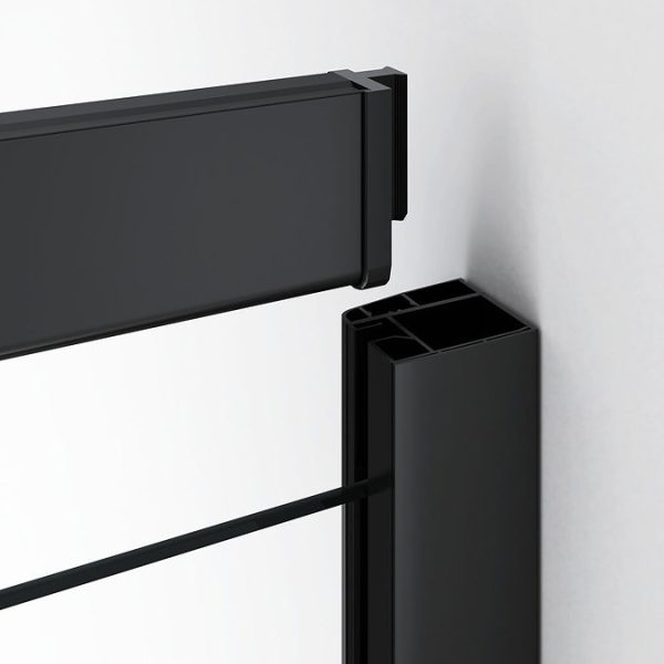 Toreno Matt Black 900 x 1200mm Offset Quadrant Shower Enclosure without Tray - Image 5